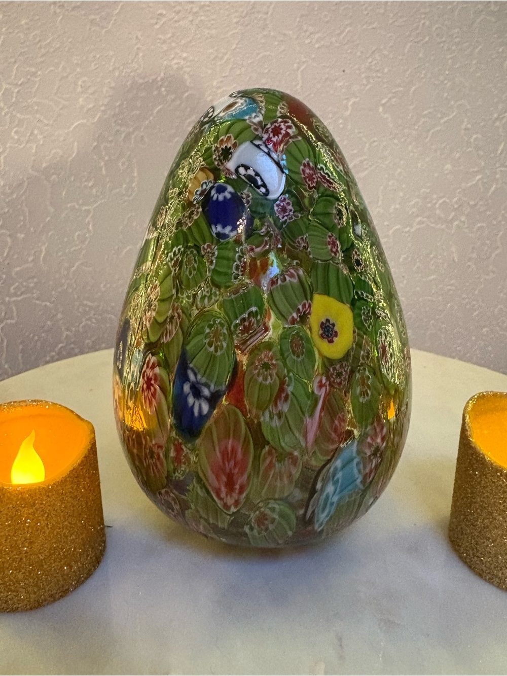 Vintage Murano Millefiori Egg